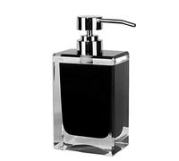 ZAW Dispensador De Jabón Place Savon for Les Mains Distributeur Noir, Savon Liquide, avec Pompe en Acier Inoxydable Argent, Salle de Bains Distributeur de Savon Countertop Soap Dispenser