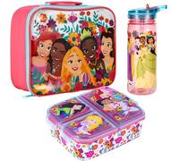 Zawadi Global Disney Princess Ensemble boîte à déjeuner pour enfants - Sac à déjeuner isotherme multi-compartiments et bouteille d'eau de 580 ml - Ensemble repas pour l'école