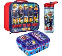 Zawadi Global Fireman Sam Ensemble boîte à déjeuner pour enfants - Sac à déjeuner isotherme, multi-compartiments et bouteille d'eau de 580 ml