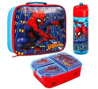Zawadi Global Spiderman Ensemble boîte à déjeuner pour enfants - Sac à déjeuner isotherme, boîte à déjeuner multi-compartiments et bouteille d'eau de 540 ml - Ensemble repas pour l'école, les voyages,