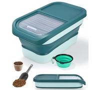Zawaer Conteneur Croquette Nourriture pour Chien Chat 5KG, Boite à Croquettes Chien Seau de Stockage Pliable Container Boîte rangement nourriture pour Nourriture et Friandises Animaux.(Vert)