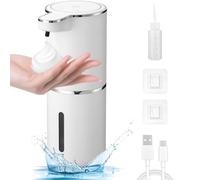 Zawaer Distributeur de Savon Automatique, 380ml Distributeur Savon Automatique Mural, avec USB Rechargeable, IPX5 étanche sans Contact Distributeur Savon,Convient pour la Cuisine, la Salle de Bain