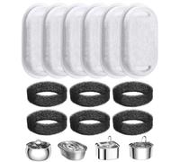 Zawaer Filtre Fontaine Chat, 12 Packs Filtre Fontaine Eau Chat, Filtre à Charbon 6 Pièces Et Une éponge en Mousse 6 Pièces, Filtre en Mousse De Remplacement Filtre pour Fontaine à Eau pour Chat.