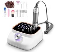 Zawaer Ponceuse pour Ongles 45,000RPM, Professionnelle Lime A Ongle Electrique, Ponceuse Ongles avec Écran LCD, Ensemble d’accessoires Kit avec Manucure Pédicure, pour Salon, Usage Maison Or