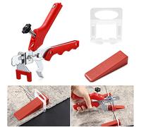 Zawaer Système de Nivellement Carrelage, 2mm d’Aide à la Pose 400 Clips+ 200 Cales 1 Pince pour Aide à la Pose de Carreaux, Kit de Niveleur Carrelage pour le Bricolage et les Professionnels