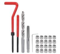 ZAWELIYO 25 Pièces Kit de réparation de Filetage, Kit D'insert de Réparation de Filetage M7, Métrique Helicoil Insert fileté Metal tarauds et filières pour L'acier, Le Fer et L'aluminium