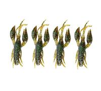 ZAWELIYO 4 Pièces 6 Couleurs Leurres de Pêche aux écrevisses en Silicone Souple Decoy Set pour Carpe Bar avec Action, Texture Holographique, Appât de pêche pour la Pêche au Texas Rig