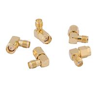 ZAWELIYO 5 Pièces Adaptateur SMA Mâle à Femelle, Adaptateur SMA à Angle Droit, Jeu de Connecteurs à 90 Degrés pour Connexion RF, s'adapte à n'importe Quel Appareil