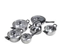 ZAWELIYO Batterie de Cuisine en Acier Inoxydable, Design élégant, Solution de Cuisson Complète pour la Cuisine avec Poêle à Frire, Bouilloire à thé, 5 Pièces