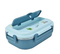 ZAWELIYO Boîte à Déjeuner étanche, Boîte à Isolée en Acier Inoxydable Scellée de Dessin animé pour Enfants Adultes, Conteneur de Stockage des Aliments dans la Cuisine (Bleu)