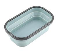 ZAWELIYO Boîte à Déjeuner Pliable en Silicone, Récipient Alimentaire Durable pour une Utilisation Intérieure et Extérieure, Sûr à Utiliser pour le Travail et le Camping (Bleu)