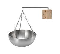 ZAWELIYO Bol D'huile D'aromathérapie pour Sauna, Porte-gobelet D'huile de Sauna, Diffuseur D'aromathérapie avec Bol Essentiel, Suspension en Acier Inoxydable avec Bloc en Bois, Bras (L)