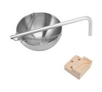 ZAWELIYO Bol D'huile D'aromathérapie pour Sauna, Porte-gobelet D'huile de Sauna, Diffuseur D'aromathérapie avec Bol Essentiel, Suspension en Acier Inoxydable avec Bloc en Bois, Bras (S)