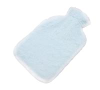 ZAWELIYO Bouillotte en Caoutchouc avec Couvercle en Peluche pour Les Blessures Sportives Douleurs Musculaires 2000ml Injection d'eau Bouillotte pour Adultes (Bleu)