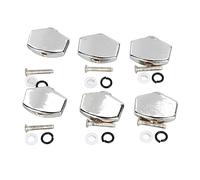 ZAWELIYO Boutons de Réglage de Guitare, Boutons de Remplacement en Métal Durable pour Guitare électrique Acoustique, Installation Facile, Ensemble de 6 Pièces (Argent)