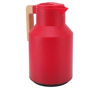 ZAWELIYO Carafe à café 1L, Bouilloire à Isolation Thermique de Grande capacité, pour la Maison et le Bureau, Poignée en Bois de Hêtre, Théière à Lait Portable (Rouge)