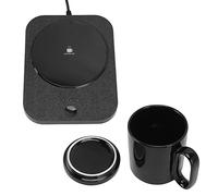 ZAWELIYO Chauffe-Tasse Intelligent, sous-Verre Chauffant alimenté par USB, Contrôle de la Température à 3 Vitesses avec Fonction de Mémoire pour Toutes Les Tasses à Fond Plat (Noir)