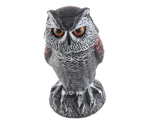 ZAWELIYO Chouette à Tête Secouée Réaliste, Chouette Activée par Le Vent pour Effrayer Les Oiseaux, Décoration D'épouvantail de Jardin Extérieur pour Pelouse, Balcon, Patio et Ferme