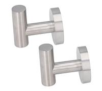 ZAWELIYO Crochet Mural Rond en Acier Inoxydable pour Porte-serviettes de Salle de Bain, Crochet pour Vêtements, Antirouille, pour Chambre à Coucher, Cuisine, 2 Brossés pour Peignoirs, Fixation Murale