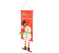 ZAWELIYO Drapeau Suspendu Bonhomme de Neige de Noël, Bannière Décorative Chaude pour la Maison, le Bureau, L'école, L'appartement, Tissu, Corde Rouge