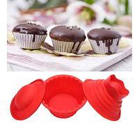 ZAWELIYO Ensemble de Moules à Gâteaux en Silicone, 3 Pièces, Rouges, Flexibles, Non Toxiques, Outils de Cuisson de Mousse pour les Chefs à Domicile