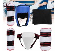 ZAWELIYO Ensemble de Protège-aines de Taekwondo au Design Ergonomique | Absorbant les chocs, sangles élastiques, couverture corporelle en 5 pièces, matériau PU durable