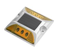 ZAWELIYO Feux de Gabarit à énergie Solaire à LED, Lampadaire Extérieur étanche pour Allée, Lampadaires à LED Verts à économie D'énergie pour une Direction de Conduite Sûre (Jaune)