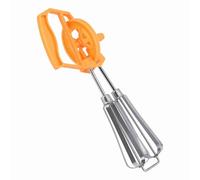 ZAWELIYO Fouet Rotatif à Main en Acier Inoxydable, Batteur à œufs Rotatif Automatique, Outil de Cuisine pour la Fabrication de Sauces de Cuisson en Cuisine (Orange)