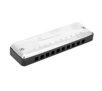 ZAWELIYO Instrument de Musique Portable Harmonica Blues à 10 Trous pour Débutants et Professionnels, Couvercle en Acier Inoxydable, 4,1 X 1,2 X 0,8 Pouces, Idéal pour Jouer à Tout Moment (Noir)