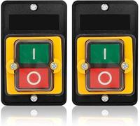 ZAWELIYO Interrupteur à Bouton-poussoir AC220V/380V 10A pour équipement Mécanique, Démarrage Automatique ON OFF, Arrêt à Réinitialisation Automatique, Contrôle Direct du Moteur avec
