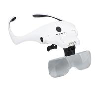 ZAWELIYO Loupe Serre-tête Rechargeable, Loupes Mains avec 4 Lumières LED, Angle et Distance Réglables, Boîte de Rangement Robuste