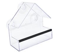 ZAWELIYO Mangeoire pour Oiseaux Sauvages, Beau Design, Matériau PS Transparent, 3 Super Ventouses pour la Décoration Extérieure du Jardin et L'observation des Oiseaux