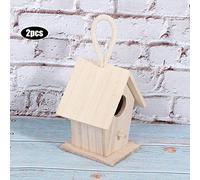 ZAWELIYO Nichoir à Oiseaux en Bois à Suspendre, Décoration D'intérieur pour Jardin Extérieur, Patio, 2 Pièces, Nichoir à Oiseaux pour Les Amateurs de Nichoirs, en Bois pour Perroquets, Aras,