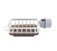 ZAWELIYO Organisateur de Robinet de Cuisine, Support Multifonctionnel pour évier, Bac D'égouttage, Espace en Aluminium et Plastique, égouttoir Suspendu, évier de Cuisine, Support de (Argent)