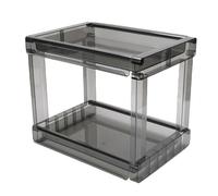ZAWELIYO Organisateur de Sachets de thé, Support de Rangement de Bureau Minimaliste de Grande capacité pour Fournitures de Bureau à Domicile, Matériau PET (Noir Transparent)