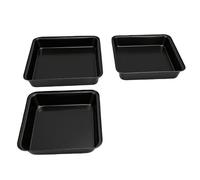 ZAWELIYO Plaque de Cuisson Carrée Empilable Antiadhésive pour la Cuisson à la Maison de Gâteaux Biscuits Paquet de 3 22 Cm 25 Cm 27 en Acier au Carbone (Noir 3 pièces)