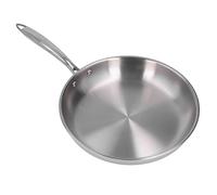 ZAWELIYO Poêle à Frire en Acier Inoxydable 304 avec Structure Fixée par Rivets pour œufs Brouillés, Adaptée aux Amateurs de Cuisine (28 cm)