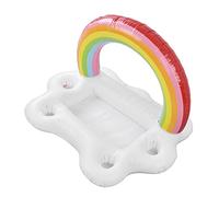 ZAWELIYO Porte-Boissons Gonflable en Forme de Nuage Arc-en-Ciel, Barre de Service de Boissons Portable pour Fête à la Piscine, Décorations Amusantes dans l'eau