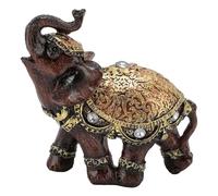 ZAWELIYO Sculpture en Résine D'éléphant Porte-Bonheur, Symbole de Chance et de Richesse pour Le Salon, Cadeau de Pendaison de Crémaillère, Marron (Petite Taille pour poignée incurvée)
