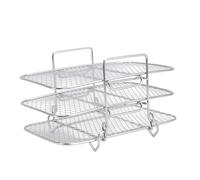 ZAWELIYO Support de Friteuse en Acier Inoxydable à 3 Couches, Support de Déshydrateur Multifonctionnel Robuste pour un Chauffage Uniforme, Idéal pour une Utilisation en Cuisine à Domicile