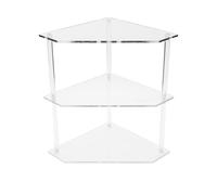 ZAWELIYO Table D'appoint d'angle en Acrylique, Table D'appoint Triangulaire Stable à 3 Niveaux pour Salon, Chambre à Coucher, Bureau, Arrangement Transparent 8,9 X 8,9 X 11, Pouces