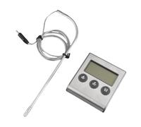 ZAWELIYO Thermomètre à Viande Numérique pour Barbecue avec Minuterie Grand écran LCD °C °F Commutable 0-250 °C 32-482 °F Plage de Température pour Griller, Cuire, Rôtir un Steak