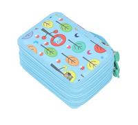 ZAWELIYO Trousse à Crayons Colorée au Design Dessin animé, Porte-Crayons de Grande capacité avec Fermeture à Glissière pour Artistes, Cuir PU Durable, Léger et Portable (4 Couches 72 Trous)