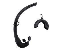 ZAWELIYO Tuba Pliable en Silicone pour Apnée, Tuba Enroulable pour la Plongée, la Chasse sous-Marine et la Plongée avec Tuba avec Tube Respiratoire de Grand Diamètre (Noir)