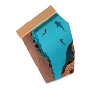 ZAWELIYO Veilleuse en Forme de Baleine de Plongée en Océan, Ornement en Résine pour Bureau, Décoration Artistique, Cadeau pour les Amateurs Sous-marins, Lampe en Bois, Décoration de Chambre à Coucher
