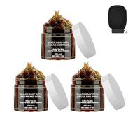 Zawina Morocco Savon Noir Beldi avec Gant Kessa - Exfoliant et Nettoyant Corporel (3 Pièces)