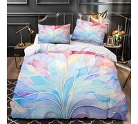 ZAWPPEUIO AbstractFloral Housse de Couette 3D Imprimé Microfibre 3 Pièces Taie Super Douce ModernWatercolor Parure de Lit Hypoallergique Entretien Facile for Enfants Garçons Filles Single（140x200cm）