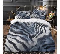 ZAWPPEUIO Abstrait Stripes Ensemble De Literie 3D Effet Microfibre Résistante 3 Pièces 2 Taies Super Douce Modern Watercolor Parure de Lit Respirante Entretien Facile for Femmes King（220x240cm）