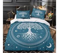 ZAWPPEUIO Arbre of Life Housse de Couette 3D Imprimée Microfibre 3 Pièces 2 Taies Douce Mythical Linge de Lit Hypoallergique Entretien Facile for Enfants Garçons Ado Super King（260x220cm）
