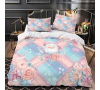 ZAWPPEUIO ChristmasSanta Ensemble De Literie 3D Imprimée Microfibre 3 Pièces 2xTaies Douce WatercolorFestive Parure de Lit Super Douce Entretien Facile for Adulte Double（200x200cm）